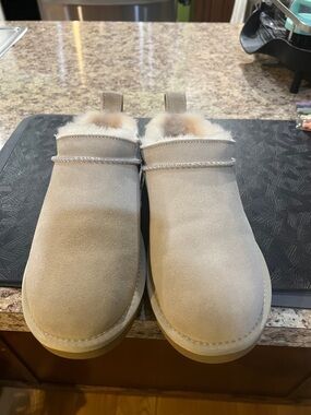 UGG Chestnut Suede Shearling Lined Slip-On Clog